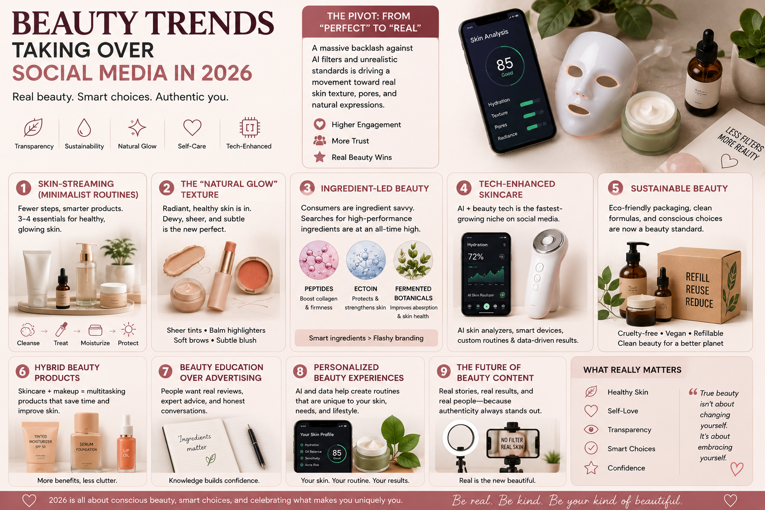 The Beauty Reset: Key Trends Sweeping Social Media in 2026