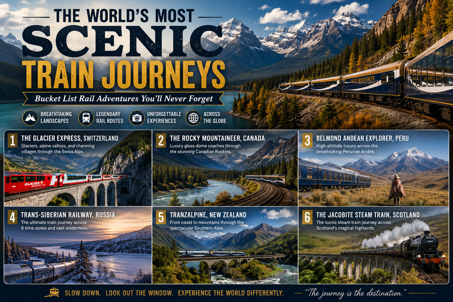 The World’s Most Scenic Train Journeys: Unforgettable Rail Adventures Across the Globe
