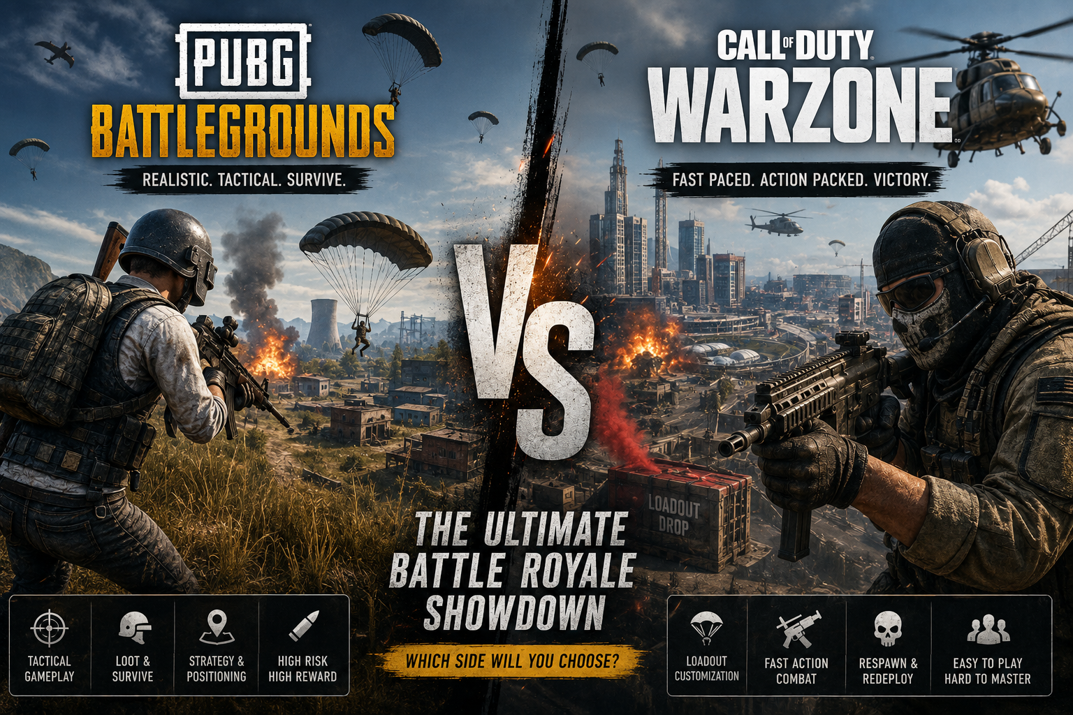 PUBG vs Call of Duty: Warzone: The Battle Royale Titan Clash
