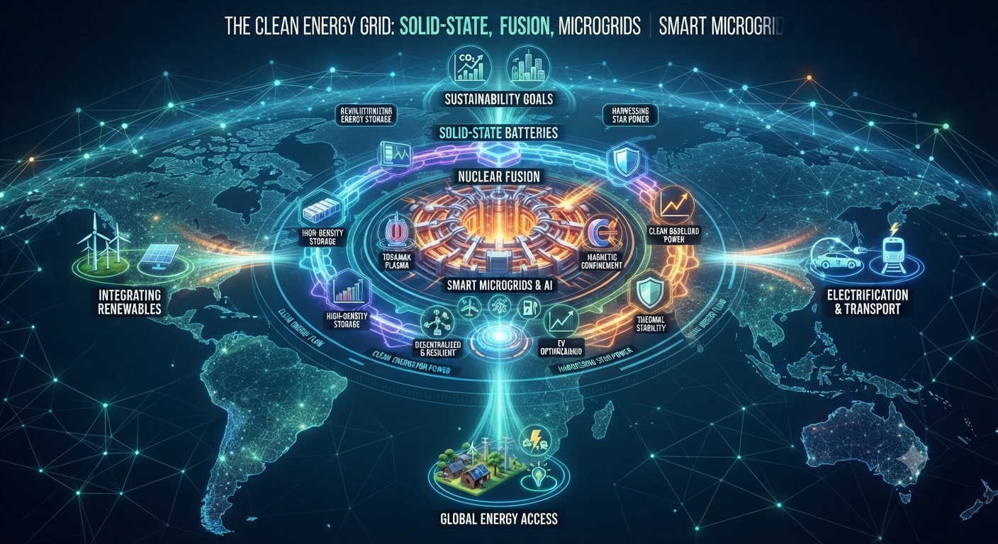 The Clean Energy Grid: Solid-State Batteries, Nuclear Fusion, and Smart Microgrids
