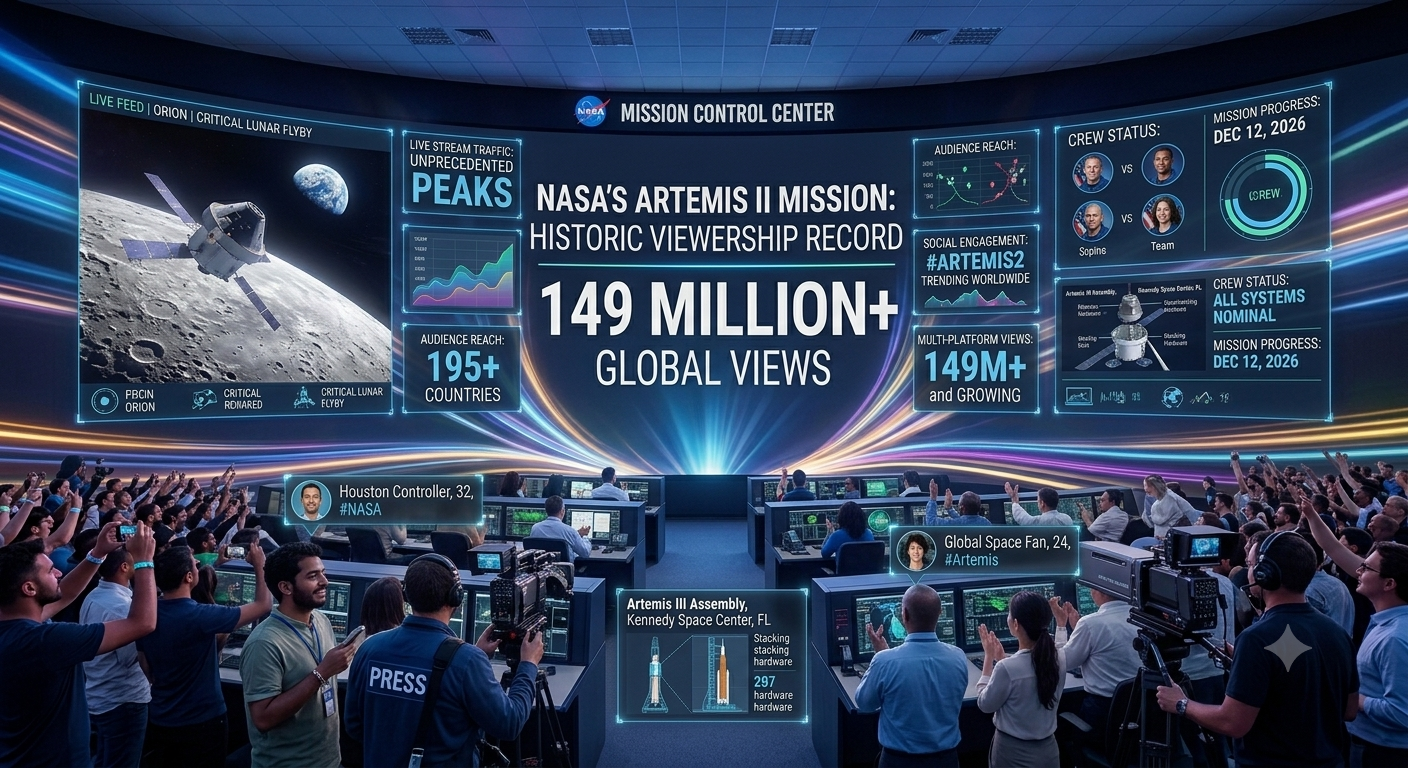 Breaking Records: NASA’s Artemis II Moon Mission Broadcast Surpasses 149 Million Views
