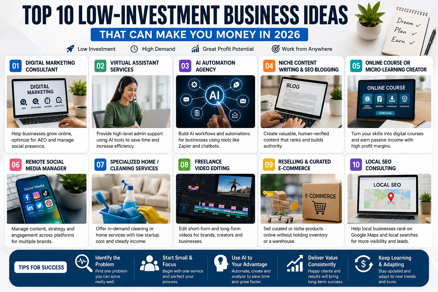 10 Low-Investment Business Ideas That Actually Work in 2026