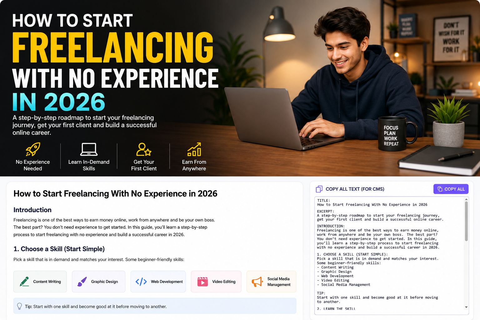 How to Start Freelancing With No Experience in 2026: Beginner Roadmap