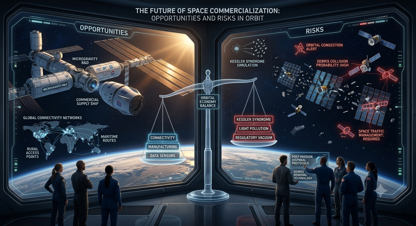 The Future of Space Commercialization: Opportunities and Risks in Orbit