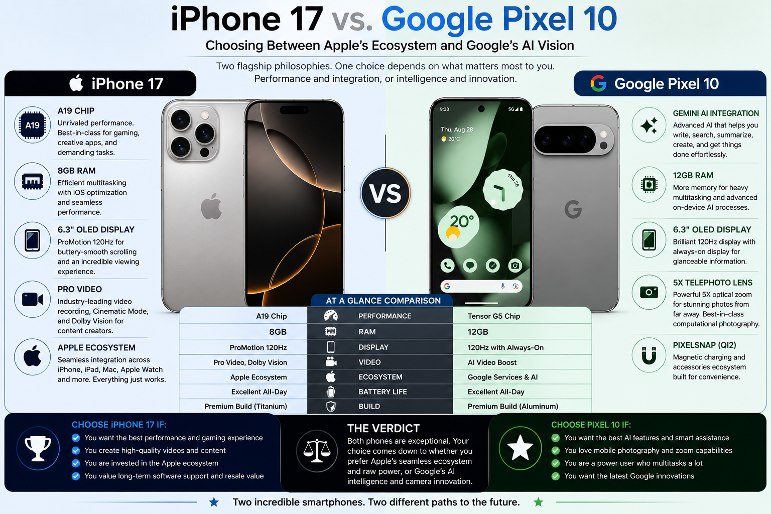 The 2026 Smartphone Showdown: iPhone 17 vs. Google Pixel 10