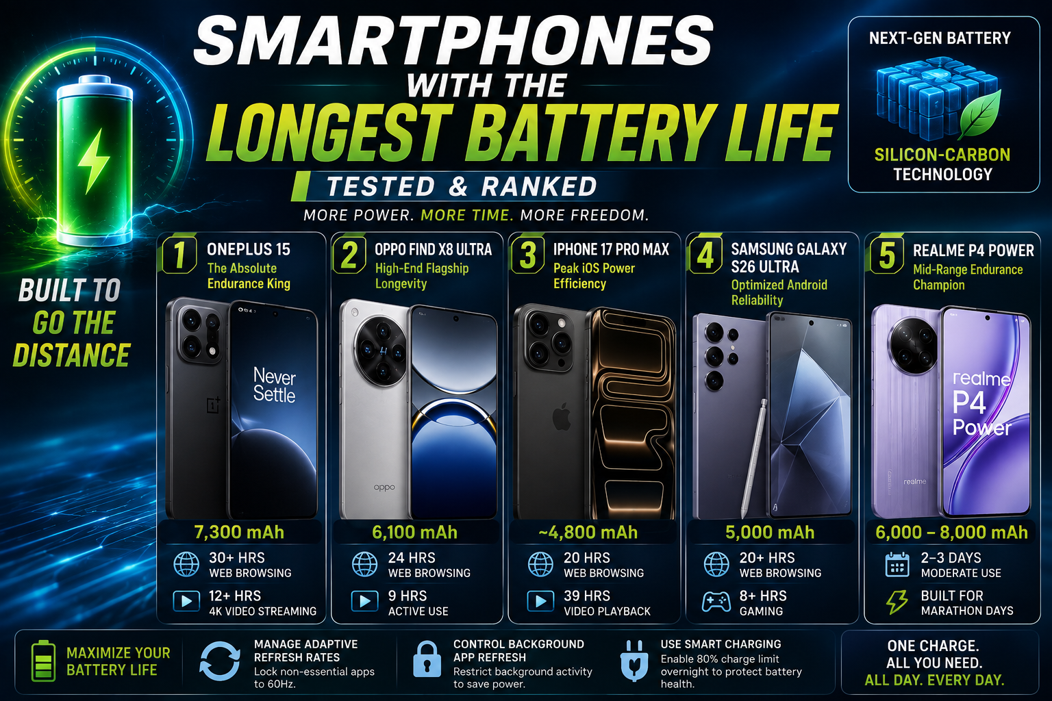 Smartphones With the Longest Battery Life Tested: The Ultimate Endurance Champions