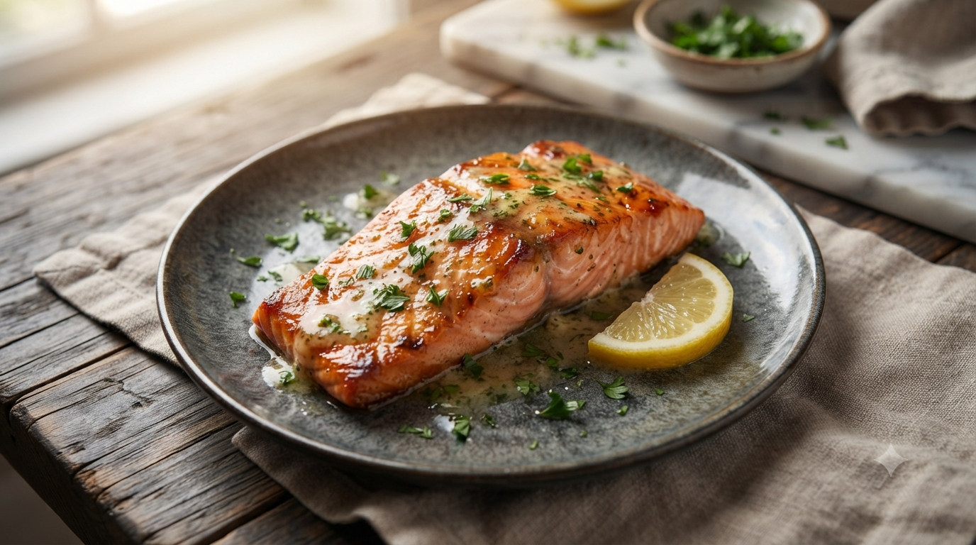 Baked Salmon with Garlic Butter